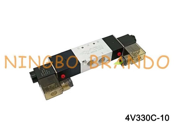 AirTac Tip 4V330C-10 Çift Solenoid Hava Valfi 5/3 Yollu 3/8''