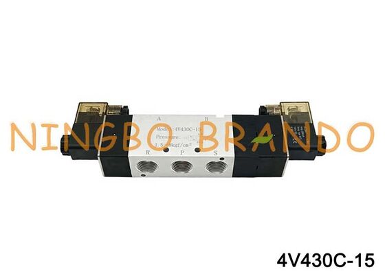 Airtac Tip 4V430C-15 Solenoid Hava Valfi 5/3 yollu 4V400 Serisi