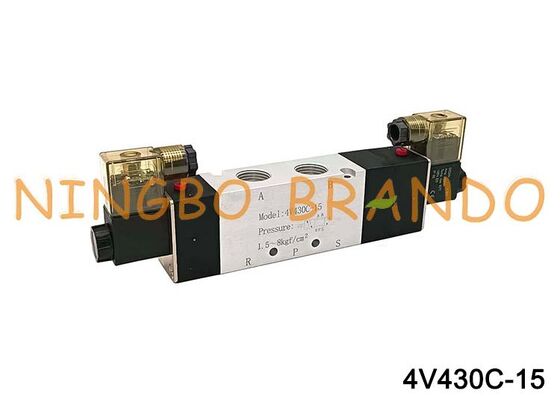 Airtac Tip 4V430C-15 Solenoid Hava Valfi 5/3 yollu 4V400 Serisi
