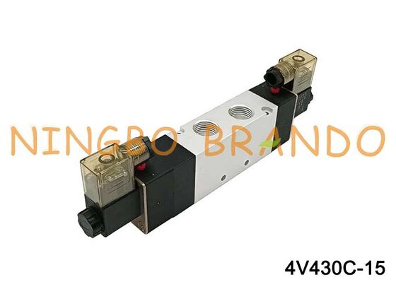 Airtac Tip 4V430C-15 Solenoid Hava Valfi 5/3 yollu 4V400 Serisi