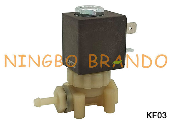 Kahve Espresso Makinesi 1/8 '' 2 Yollu Gıda Sınıfı Güvenli PA66 Plastik Solenoid Valf DC24V KF03