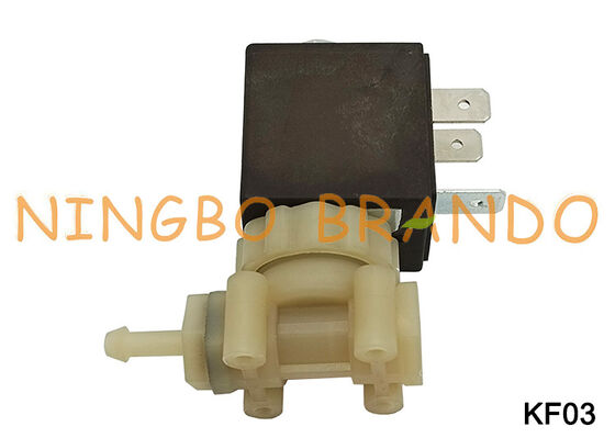 Kahve Espresso Makinesi 1/8 '' 2 Yollu Gıda Sınıfı Güvenli PA66 Plastik Solenoid Valf DC24V KF03