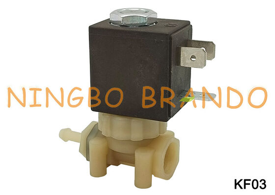 Kahve Espresso Makinesi 1/8 '' 2 Yollu Gıda Sınıfı Güvenli PA66 Plastik Solenoid Valf DC24V KF03