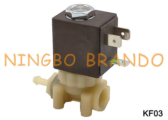Kahve Espresso Makinesi 1/8 '' 2 Yollu Gıda Sınıfı Güvenli PA66 Plastik Solenoid Valf DC24V KF03