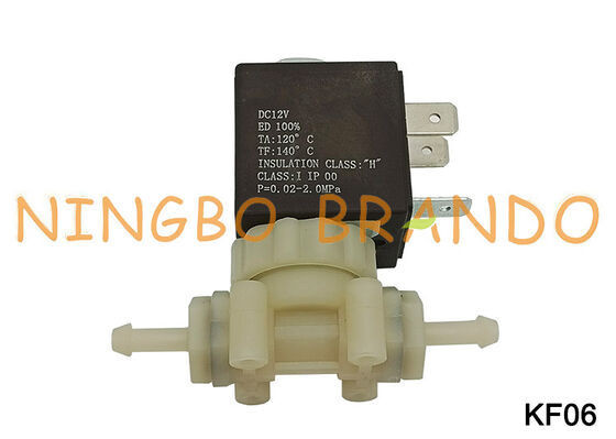 2 Yollu NC Gıda Sınıfı Güvenli PA66 Plastik Su Solenoid Valfı DC12V KF06