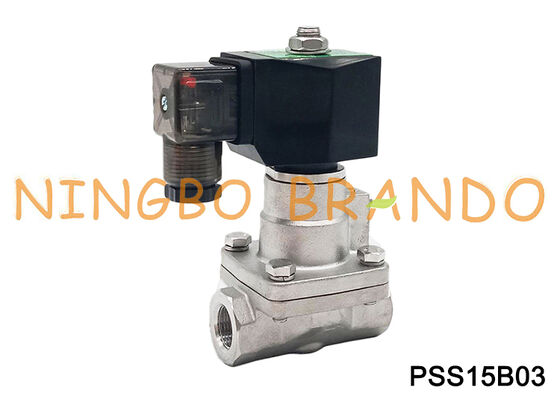 Buhar Sıcak Su için 3/8 '' 2 Yollu NC Paslanmaz Çelik Yüksek Sıcaklık Solenoid