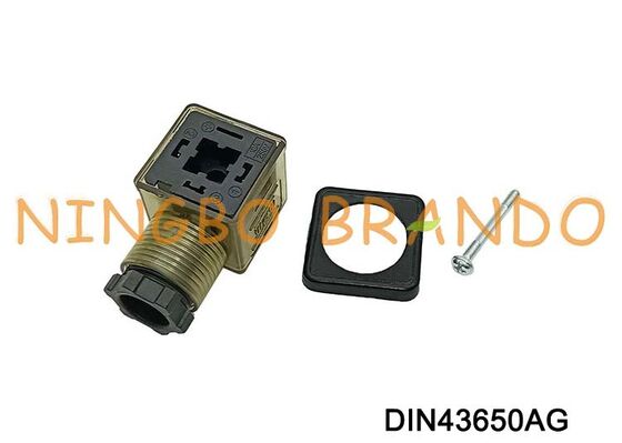 DIN43650A Solenoid Valf Bobini Konektörü 18mm MPM Kahverengi Naylon DIN 43650 Tip A