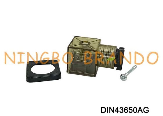 DIN43650A Solenoid Valf Bobini Konektörü 18mm MPM Kahverengi Naylon DIN 43650 Tip A