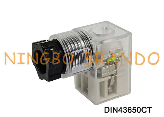 DIN43650C Solenoid Valf Bobini Konektörü 9.4mm Şeffaf DIN 43650 Tip C