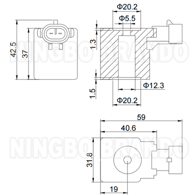 12VDC LOVATO Tip 118000043 4065003 LPG CNG Redüktörü için Solenoid Valf Bobini