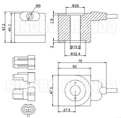 Otobüs Kamyon METATRON basınç düzenleyicisi için 24VDC solenoid bobini