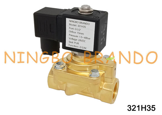 321H35 Parker Tipi Yüksek Basınç Solenoid Valfı 2 Yollu 24VDC Pirinç G1/2 İnç