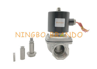 2/2 Yollu NC 2S350-35 G1-1 / 4 Inç Paslanmaz Çelik Alüminyum Gövde Elektrikli Solenoid Vana Su Hava Buhar Için