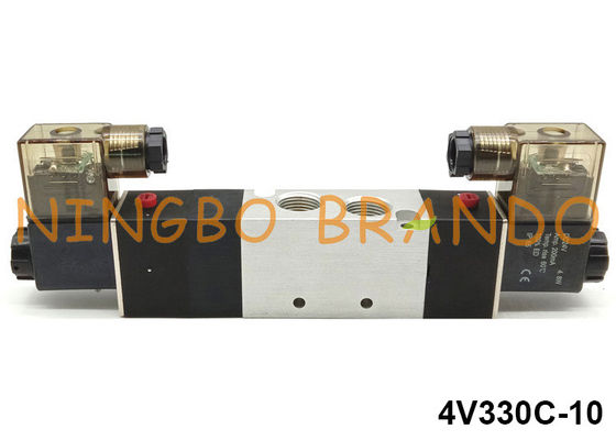 3/8 '' 5/3 Yollu Pnömatik Solenoid Valf 4V330C-10 Airtac Tipi 24V 12V