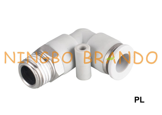 PL Erkek 90 Derece Dirsek Pnömatik Hortum Rakorları 1/8 '' 1/4 '' 3/8 '' 1/2 ''