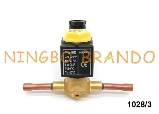 Castel Type 1028/3 3/8 '' Lehim Soğutma Solenoid Valfı 220V AC