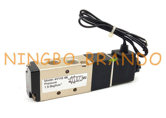 4V110-06 1/8 '' 2 Pozisyon 5 Portlu Pnömatik Hava Kontrol Solenoid Valfı