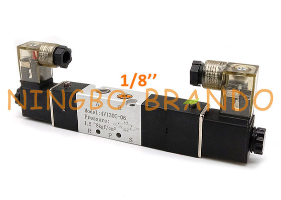 4V130C-06 5 Yollu 3 Pozisyonlu Kapalı Merkez Pnömatik Solenoid Valf