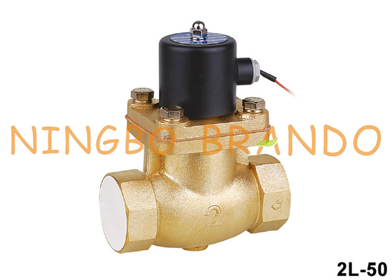 2L-50 2'' DN50 Buhar Solenoid Valfı PTFE Conta Pirinç Gövde 220VAC