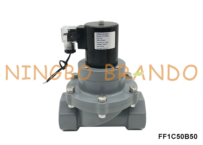 2'' DN50 Kimyasal Asit için Korozyona Karşı Dayanıklı CPVC Solenoid Valf 24V 220V