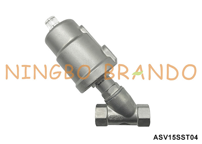 1/2'' DN15 PN16 Thread Pneumatic Angle Seat Valve Single Acting Normalde Kapalı