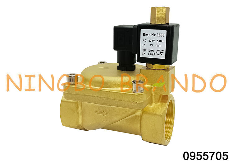 0955705 1.5'' 2 Yollu Pirinç Solenoid Vana Normalde Açık 24V 110V 220V