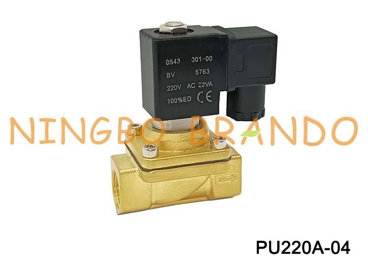 PU220A-04 1/2'' Shako Tip 2/2 yollu Pirinç Solenoid Valf 24V 110V 220V