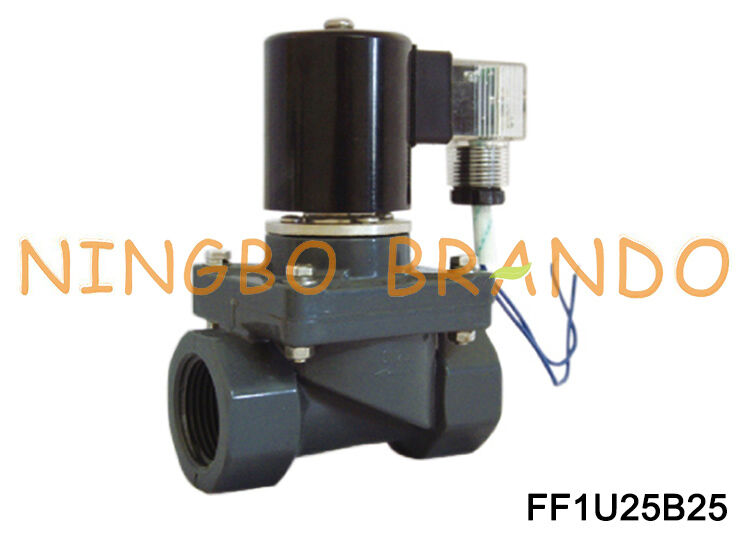 1'' UPVC Korozyon Önleyici Normalde Kapalı Solenoid Valf AC220V AC110V DC24V