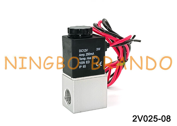 AIRTAC Tip 2V025-08 2 Yollu Solenoid Valf 1/4'' Uçan Uçlar