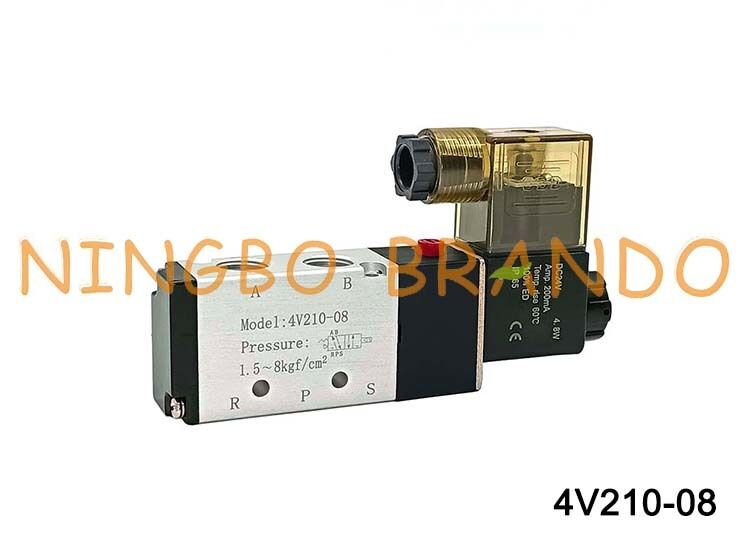 Airtac Tip 4V210-08 Solenoid Hava Valfi 5/2 yollu 4V200 Serisi