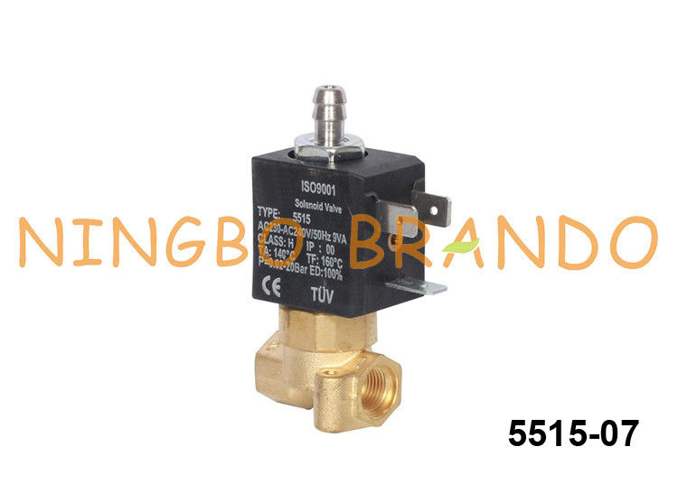 5515 Ceme Tip 3 Yollu Kahve Makinesi Pirinç Solenoid Valf Normalde Kapalı 230v 24v