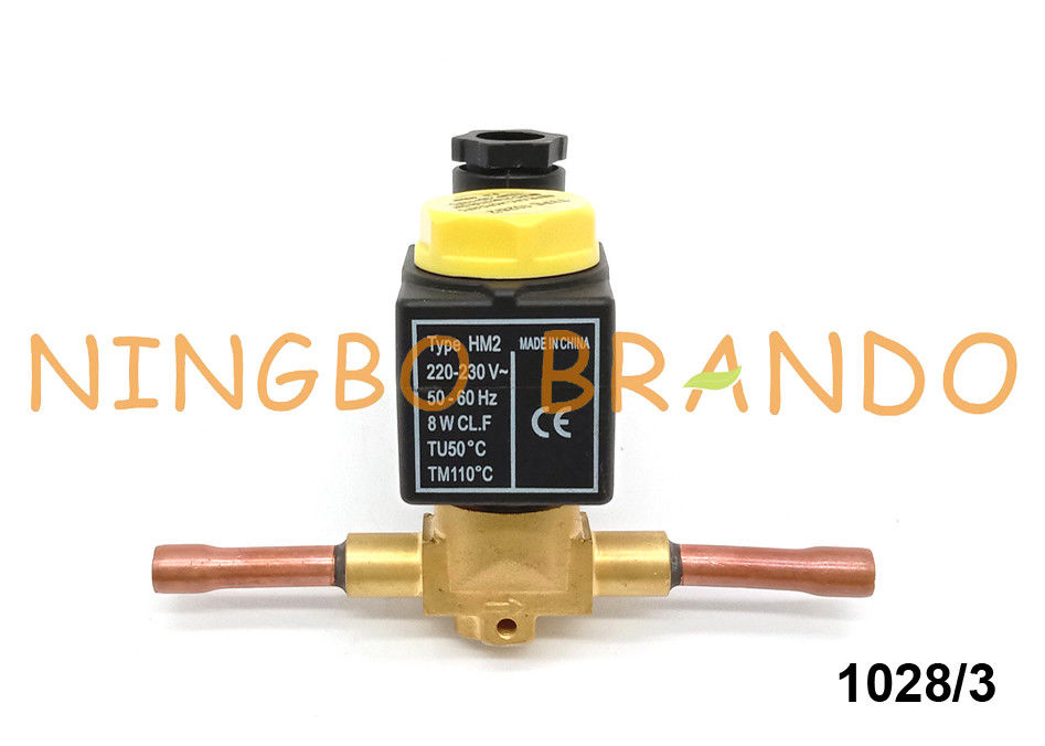 Castel Type 1028/3 3/8 '' Lehim Soğutma Solenoid Valfı 220V AC