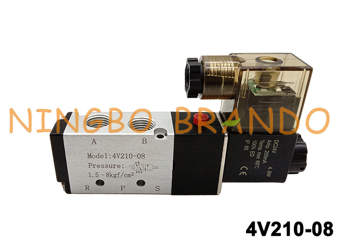 4V210-08 5/2 Yollu 1/4'' Airtac Solenoid Valf DC24V AC220V 4V210-08-B