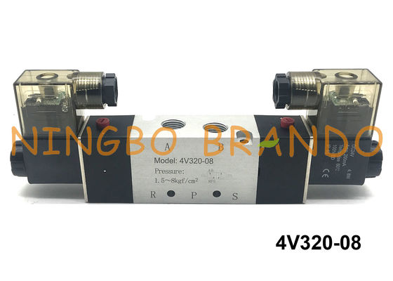 4V320-08 1/4" BSPT AirTAC Type Pneumatic Solenoid Valve 5/2 Way Directional Control DC24V