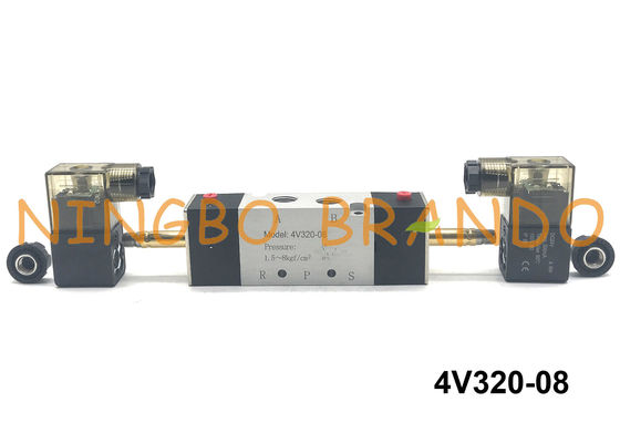 4V320-08 1/4" BSPT AirTAC Type Pneumatic Solenoid Valve 5/2 Way Directional Control DC24V