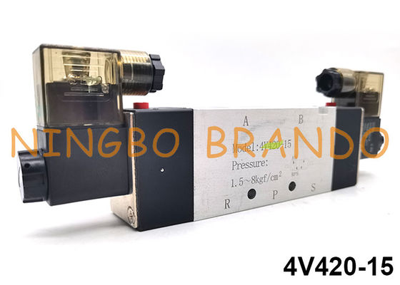 4V420-15 Airtac Tipi Hava Kontrol Pnömatik Solenoid Valf 5/2 Yollu 24V 220V