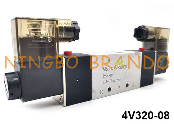 4V320-08 Airtac Tipi Alüminyum Alaşımlı Pnömatik Solenoid Valf 5/2 Yollu 24V 220V