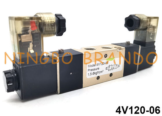 4V120-06 Airtac Tipi Çift Bobinli Pnömatik Solenoid Valf 5/2 Yollu 24VDC 220VAC