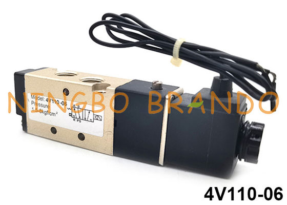 4V110-06 Airtac Tip 5/2 Yollu Pnömatik Solenoid Valf DC24V AC110V AC220V