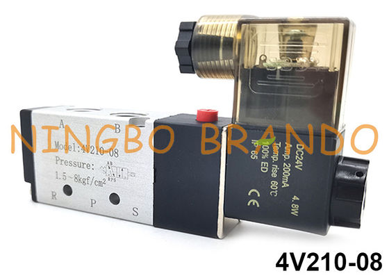 4V210-08 5/2 Yollu Airtac Tipi Pnömatik Tek Solenoid Valf 24V 110V 220V