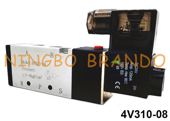 4V310-08 Airtac Tip 5/2 Yollu Pnömatik Tek Solenoid Valf 24V 110V 220V