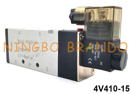 4V410-15 Airtac Tip 5/2 Yollu Hava Kontrollü Tek Pnömatik Solenoid Valf 24V 220V