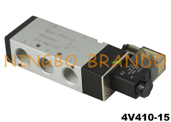 4V410-15 5/2 Yollu 1/2'' Hava Pnömatik Solenoid Valfı 24V DC 220V AC