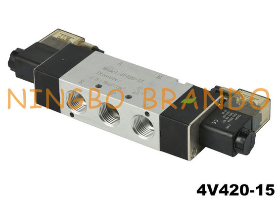 4V420-15 1/2'' 5/2 Yollu Pnömatik Hava Solenoid Valfı DC24V AC220V