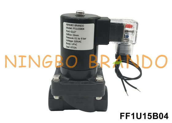 1/2' 'Korozyona Karşı UPVC Solenoid Valve For Chemical Acid Alkali 24V 110V 220V