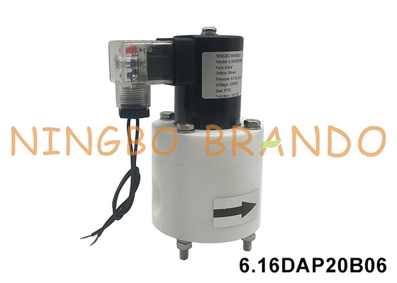 3/4'lik PTFE korozyon karşıtı solenoid valfi asit alkali kimyasallara dayanıklı 24V 110V 220V