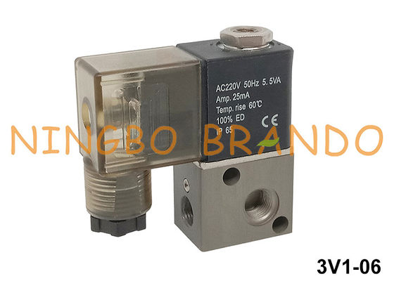 3V1 Serisi 1/6 '' Pnömatik Solenoid Hava Valfi 3V1-06 24V 220V