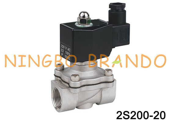 2S200-20 3/4'' Paslanmaz Çelik Elektrikli Solenoid Valf 12VDC Normalde Kapalı