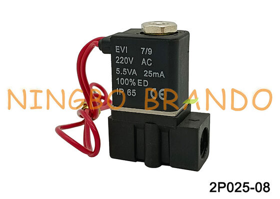 2p025-08 Plastik Airtac Solenoid Valf Sıvı Kontrolü AC220V AC110V DC24V DC12V