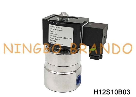 DN10 3/8 İnç 300 bar Yüksek Basınç Solenoid Valfı Paslanmaz Çelik 220V 24V